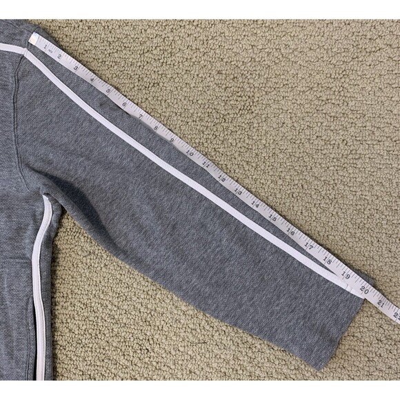 Rafaella Petites Activewear Jacket Size Large Full Zip Heather Gray White Trim - Picture 9 of 11